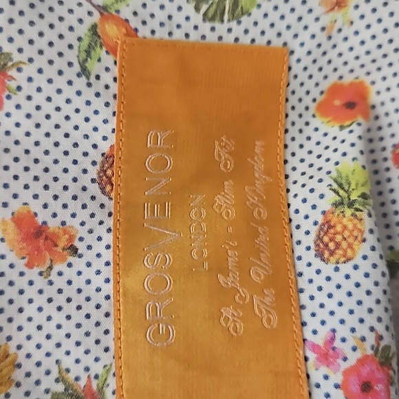 Grosvenor London Tropical Print Buttondown Shirt 3XL - Picture 3 of 9